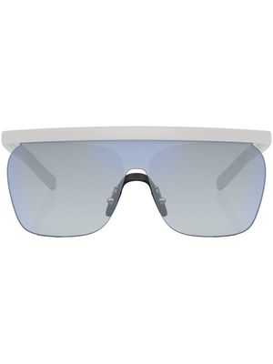 Giorgio Armani lunettes de soleil à logo imprimé - Blanc