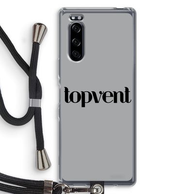 Topvent Grijs Zwart: Sony Xperia 5 Transparant Hoesje met koord