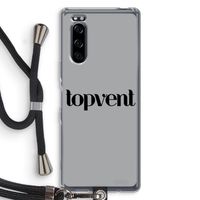 Topvent Grijs Zwart: Sony Xperia 5 Transparant Hoesje met koord