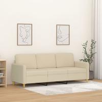 Driezitsbank 180 cm stof crmekleurig