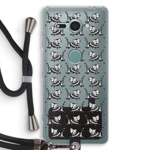 Zwarte poes: Sony Xperia XZ2 Compact Transparant Hoesje met koord