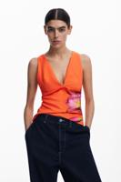 Bloemen T-shirt - ORANGE - L