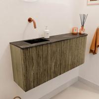 Toiletmeubel Mondiaz Joya Dlux | 101.6 cm | Meubelkleur Dusk | Faye wastafel Lava Wasbak Links | Zonder kraangat(en)