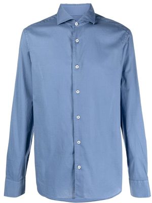 Fedeli chemise en coton stretch à manches longues - Bleu