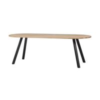 Woood Tablo eettafel plat ovaal eiken 220 x 90 cm 2-standen onderstel