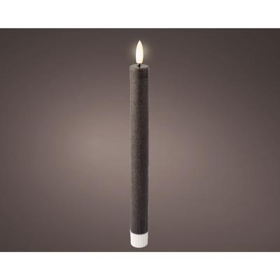LED Dinerkaarsset wax grijs Ø2,2xH24,5cm