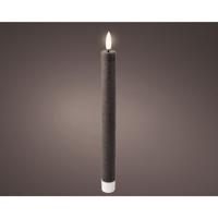 LED Dinerkaarsset wax grijs Ø2,2xH24,5cm