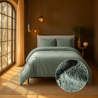 Dekbedovertrek Summer Teddy Zacht Groen Effen 240x200 Cm Verwarmend Fresh And Co - Dekbed-Discounter.nl Dekbedovertrek Summer Teddy Zacht Groen Effen 240x200 Cm Verwarmend Fresh And Co - Dekbed-Discounter.nl