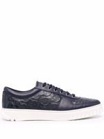 Ferragamo baskets en cuir à motif Gancini embossé - Bleu