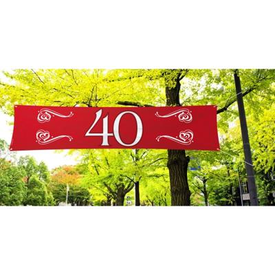 40 jaar jubileum banner - 180 x 40 cm - rood - spandoek - decoratie