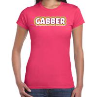 Verkleed t-shirt voor dames - gabber - roze - foute party/carnaval - vriend/maat - muziek