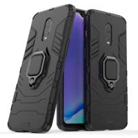 PC + TPU schokbestendige beschermhoes met magnetische ring houder voor OnePlus 7 (zwart)