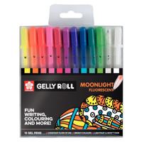 Gelschrijver Sakura Gelly Roll Moonlight fluorescent set à 12 kleuren | 6 stuks