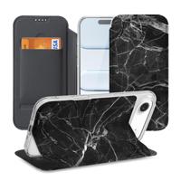 Bookcase Wallet Case Marmer Zwart