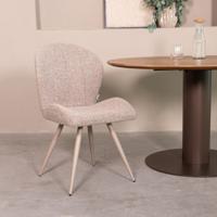 LABEL51 Eetkamerstoel Sil - Mushroom - Royal Boucle - Taupe Metalen Frame