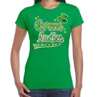 T-shirt st. Patricksday - green ladies - klavertjes - dames - thumbnail