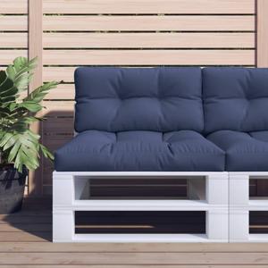 VidaXL Palletkussens 2 st stof marineblauw