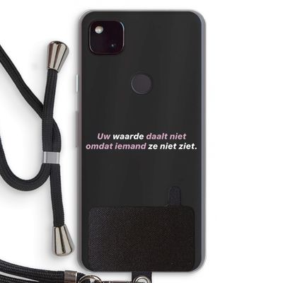 uw waarde daalt niet: Pixel 4a 5G Transparant Hoesje met koord