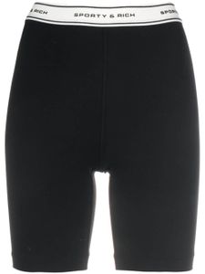 Sporty & Rich short à taille logo - Noir