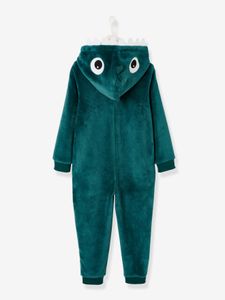 Jumpsuit Dinosaurus effen donkergroen