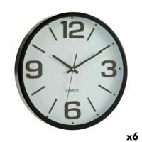 Muurklok Gift Decor Wit Zwart Kristal Plastic 40 x 40 x 5 cm 40 x 5 x 40 cm (6 Stuks)