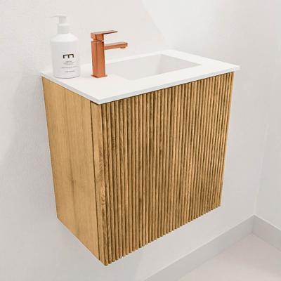Toiletmeubel Mondiaz Joya | 40 cm | Meubelkleur Oak | Faye wastafel Talc Rechts | 1 kraangat Toiletmeubel Mondiaz Joya | 40 cm | Meubelkleur Oak | Faye wastafel Talc Rechts | 1 kraangat