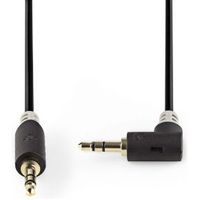 Stereo audiokabel | 3,5 mm male - 3,5 mm male haaks | 0,5 m | Antraciet