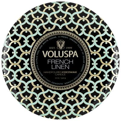 Voluspa Maison Noir French Linen 3 Wick Tin Candle 340gr Voluspa Maison Noir French Linen 3 Wick Tin Candle 340gr