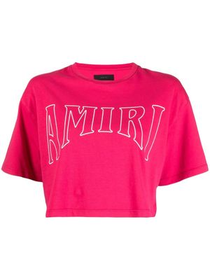 AMIRI t-shirt crop à logo imprimé - Rose