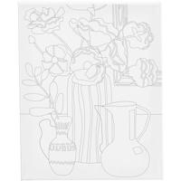 Creativ Company Schildercanvas met print, stilleven met bloemen, d: 1,6 cm, afm 24x30 cm, 360 gr, 1 stuk