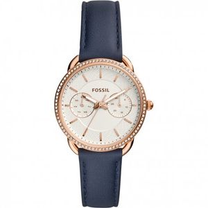 Horlogeband Fossil ES4394 Leder Blauw 16mm