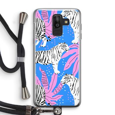 Tijger: Samsung Galaxy J8 (2018) Transparant Hoesje met koord