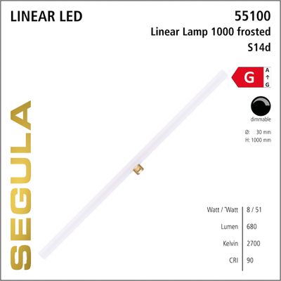 LED lamp Linear S14d 8W 2700K 680lm filament Segula dimbaar 55100