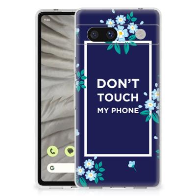 Google Pixel 7A Silicone-hoesje Flowers Blue DTMP Google Pixel 7A Silicone-hoesje Flowers Blue DTMP