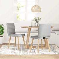 Eetkamerstoelen 2 st stof wolk grijs