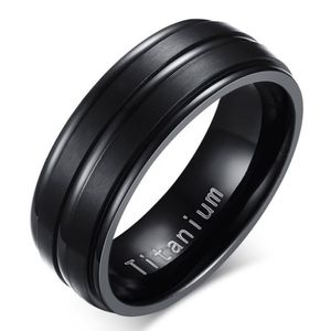 Titanium heren ring Zwart 8mm