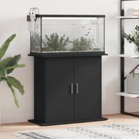 Aquariumstandaard 81x36x73 cm bewerkt hout zwart - thumbnail