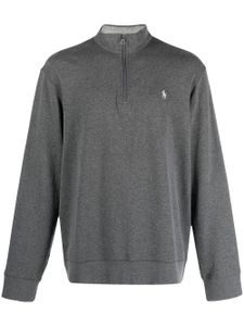 Polo Ralph Lauren pull zippé à patch logo - Gris