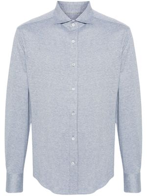 Brunello Cucinelli chemise chinée à design nervuré - Bleu