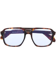 Cutler & Gross lunettes de soleil à effet écailles de tortue - Marron