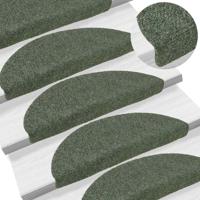 VidaXL Trapmatten zelfklevend 5 stuks 56x17x3 cm groen halfrond