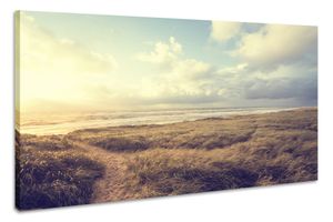 Karo-art Schilderij -Dromerig strand, Noordzee, 3 maten, wanddecoratie