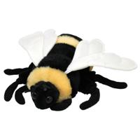 Knuffeldier Honingbij/bijen - zachte pluche stof - premium kwaliteit knuffels - geel/zwart - 15 cm - thumbnail