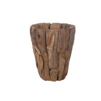 DKNC - Plantenbak Samantha - Erosie hout - 50x60cm - Natuurlijk - thumbnail