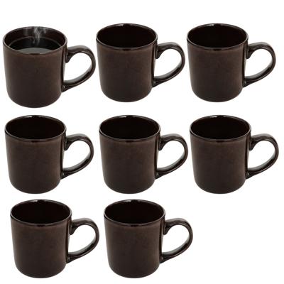 Secret de gourmet Koffiemok - 8x - bruin - keramiek - 420 ml - beker