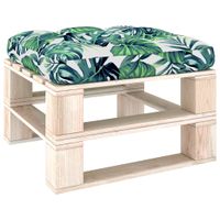 vidaXL Bankkussen pallet bladpatroon 70x70x10 cm - thumbnail