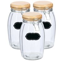 Weckpot/inmaakpot - 6x - 1.85L - glas - met beugelsluiting - incl. etiketten