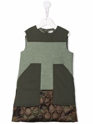 Il Gufo robe sans manches à design patchwork - Vert
