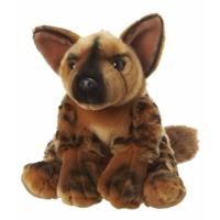 Nature planet Pluche knuffeldier Hyena - 18 cm - bruin - Afrikaanse dieren knuffels