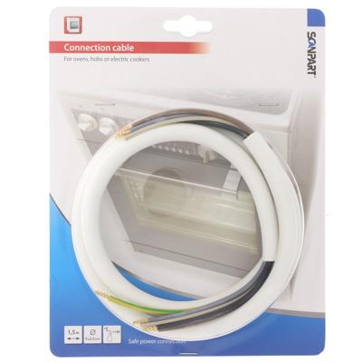 Scanpart oven aansluitkabel 5x2.50mm 1,5m Inbouw accessoire Wit